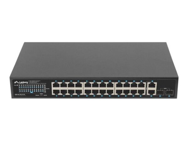 0c150acd-6cda-4fb4-80d5-e828edb11a3d LANBERG switch PoE+ 24x 1GB 2x SFP 250W
