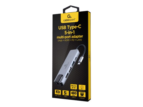 5241ef28-7de2-4494-9eaf-0080ba38a80d GEMBIRD Multi Port Adapter USB Type C