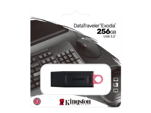 92e793c7-d46c-420a-9c27-cf0049a5cb77 KINGSTON 256GB USB3.2 Gen1 DT Bk+Pink