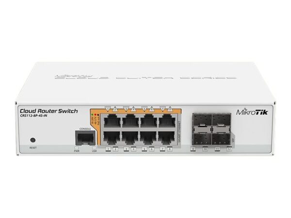 ac33ebfa-850d-43a8-81ec-5b36d1476f3b MIKROTIK CRS112-8P-4S-IN Switch 8x RJ45