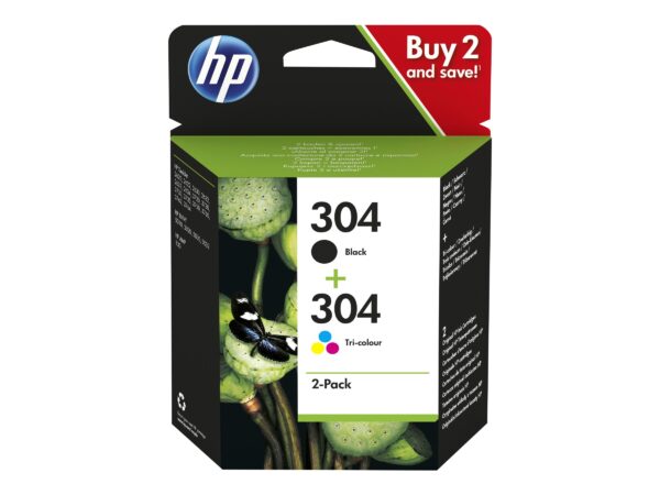 HP 304 2-Pack Black/Tri-color Ink Cartri