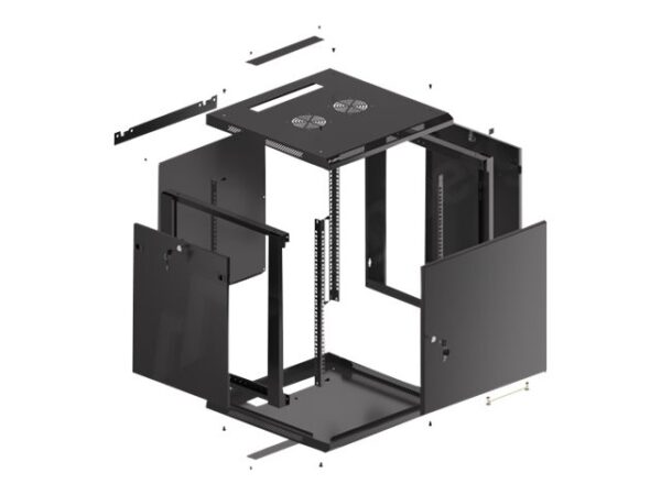 LANBERG Wall mount 19i 12U 600x600 black