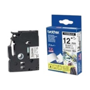 440x440 Brother | TZe-FX231 Flexible ID Laminated Tape | Black on White | TZe | 8 m | 1.2 cm