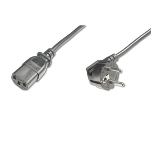 440x440 Digitus | Power Cord Cable | Power Cord, Schuko (CEE 7/7 ) 90ø angled – C13 M/F, H05VV-F3G 0.75qmm | Black