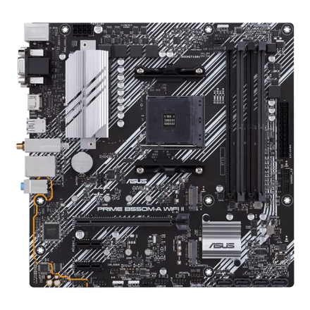 440x440 Asus | PRIME B550M-A WIFI II | Processor family AMD | Processor socket AM4 | DDR4 DIMM | Memory slots 4 | Supported hard disk drive interfaces SATA, M.2 | Number of SATA connectors 4 | Chipset AMD B550 | microATX