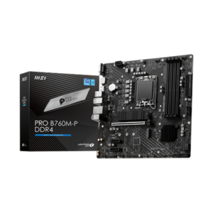440x440 MSI | PRO B760M-P DDR4 | Processor family Intel | Processor socket LGA1700 | DDR4 DIMM | Memory slots 4 | Supported hard disk drive interfaces SATA, M.2 | Number of SATA connectors 4 | Chipset Intel B760 | mATX