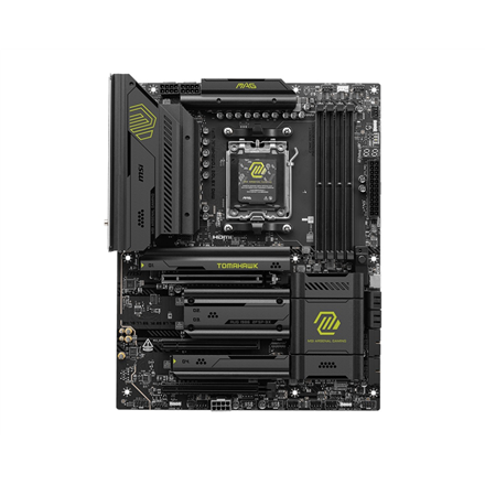440x440 MSI MAG X870E TOMAHAWK WIFI | Processor family AMD | Processor socket AM5 | DDR5 | Supported hard disk drive interfaces SATA, M.2 | Number of SATA connectors 4