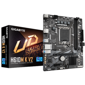 440x440 Gigabyte H610M K V2 | Processor family Intel | Processor socket LGA1700 | DDR5 | Supported hard disk drive interfaces M.2, SATA | Number of SATA connectors 2