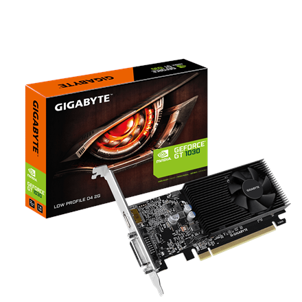 440x440 Gigabyte | GV-N1030D4-2GL 1.0 | NVIDIA | 2 GB | GeForce GT 1030 | DDR4 | DVI-D ports quantity 1 | HDMI ports quantity 1 | PCI Express 3.0 | Memory clock speed 2100 MHz | Processor frequency 1417 MHz