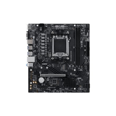 440x440 MSI PRO A620AM-B EVO | Processor family AMD | Processor socket AM5 | DDR5 | Supported hard disk drive interfaces SATA, M.2 | Number of SATA connectors 2