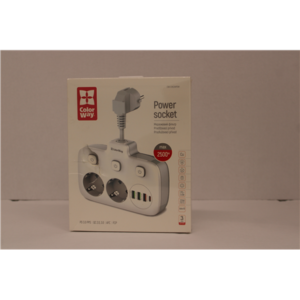 440x440 SALE OUT. ColorWay CW-CHE24PDW Power Socket: 2xEU plugs/3xUSB-A/1xUSB-C White 2.5M | ColorWay Power Socket | CW-CHE24PDW | DAMAGED PACKAGING