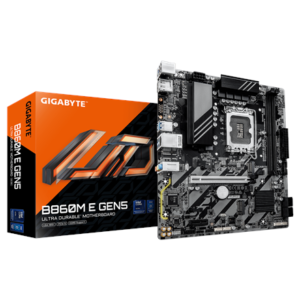 440x440 Gigabyte B860M E GEN5 | Processor family Intel | Processor socket LGA1851 | DDR5 | Number of SATA connectors 4 | Supported hard disk drive interfaces SATA, M.2