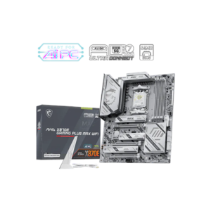 440x440 MSI MAG X870E GAMING PLUS MAX WIFI | Processor family AMD | Processor socket AM5 | DDR5 | Supported hard disk drive interfaces SATA, M.2 | Number of SATA connectors 4