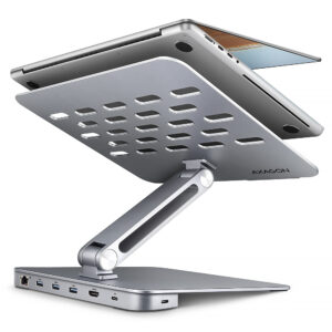 AXAGON Desk Mount | HMC-STND USB-C 5Gbps Stand and Hub 7in1 | Adjustable Height, Tilt | 10-16 ” | Aluminum