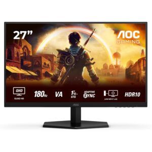 original AOC | Q27G42XNE | 27 ” | VA | QHD | 16:9 | 180 Hz | 1 ms | 2560 x 1440 pixels | 300 cd/m² | HDMI ports quantity 2 | Black