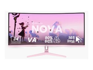 original Arozzi | Nova | 34 ” | VA | UWQHD | 21:9 | 165 Hz | 1 ms | 3440 x 1440 pixels | 350 cd/m² | HDMI ports quantity 2 | Pink