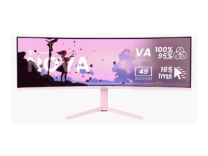 Arozzi Nova | 49 ” | VA | 32:9 | 165 Hz | 4 ms | 5120 x 1440 pixels | 350 cd/m² | HDMI ports quantity 2 | Pink