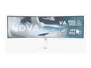 Arozzi Nova | 49 ” | VA | 32:9 | 165 Hz | 4 ms | 5120 x 1440 pixels | 350 cd/m² | HDMI ports quantity 2 | White