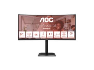 original AOC CU34E4CV | 34 ” | VA | 21:9 | 120 Hz | 4 ms | 3440 x 1440 pixels | HDMI ports quantity 2 | Black