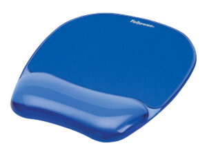 original Fellowes | Mouse pad with wrist support CRYSTAL | Mouse pad with wrist pillow | 230 x 202 x 32 mm | Blue