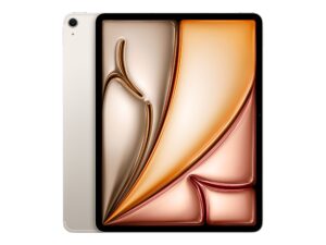 original Apple | iPad Air Wi-Fi + Cellular | 13 ” | Starlight | IPS | 2732 x 2048 pixels | Apple M3 | 8 GB | 256 GB | 3G | 4G | 5G | Wi-Fi | Front camera | 12 MP | Rear camera | 12 MP | Bluetooth | 5.3 | iPadOS | USB-C charging cable