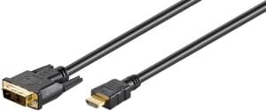 original Goobay | DVI-D/HDMI cable, gold-plated | 51580 | DVI-D male Single-Link (18+1 pin) | HDMI male (type A) | HDMI to DVI-D | 2 m