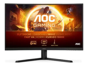 original AOC | CQ32G4VE | 31.5 ” | VA | QHD | 16:9 | 180 Hz | 1 ms | 2560 x 1440 pixels | 300 cd/m² | HDMI ports quantity 2